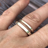 Simple Square Silver Stacker Ring 3mm Band