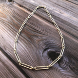 silver trombone link necklace