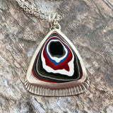 silver fordite pendant