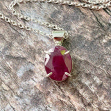 silver pink sapphire pendant