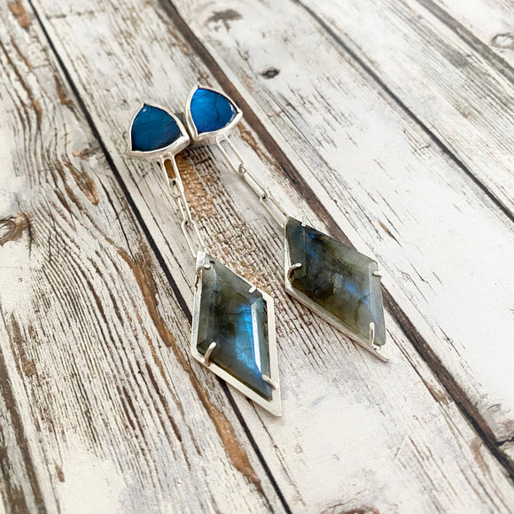 Labradorite Geometric Statement Drops