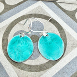Sea Blue Enamel Disc Earrings