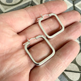 Silver Square Hoops