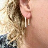 Silver Square Hoops
