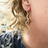 Silver wiggle earrings