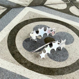 Silver star ear climbers
