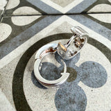 Silver and cz huggie hoops