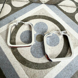 Silver Square Hoops