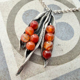Carnelian Pea Pod Necklace