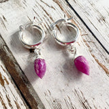 Gemstone Hoop Earrings