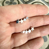 Silver star ear climbers
