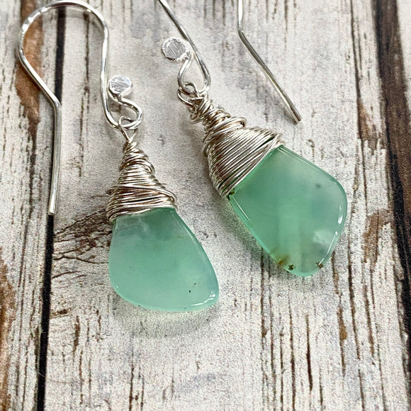 Chrysoprase Lozenge Earrings