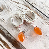 Gemstone Hoop Earrings