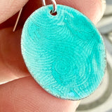 Sea Blue Enamel Disc Earrings
