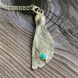 Sycamore Seed Turquoise Pendant