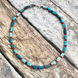 Matte Apatite and Coral Necklace