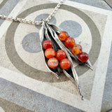 Carnelian Pea Pod Necklace
