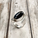 Vintage Black Onyx Saddle Ring