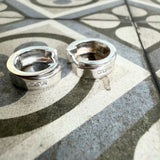 Silver and cz huggie hoops