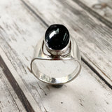 Vintage Black Onyx Saddle Ring