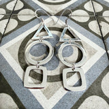 Geometric silver earrings
