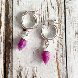 Gemstone Hoop Earrings