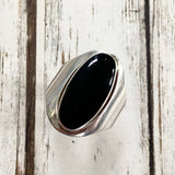 Vintage Black Onyx Saddle Ring