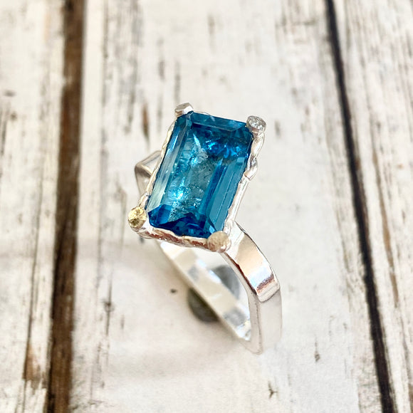 London blue topaz cocktail ring