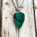 Malachite Paperclip pendant