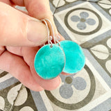 Sea Blue Enamel Disc Earrings