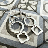 Geometric silver earrings