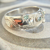 Moissanite Engraved Hollow Bomb Ring