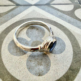 Sapphire Engraved Ring