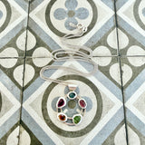 Multicoloured gemstone confetti pendant