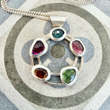 Multicoloured gemstone confetti pendant