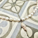 Pearl Necklace with shell charm