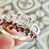 Moissanite Silver Engagement Ring