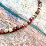 Plum Tourmaline bead necklace