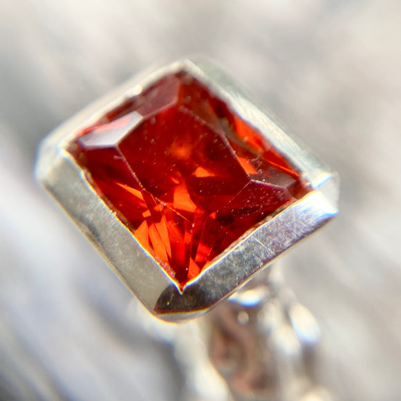 Orange Zircon Ring