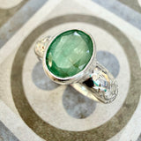 Emerald Engraved Ring