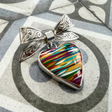 Antique bow brooch with surfite heart