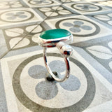 Sea Glass Ring with granulation