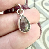 Rubellite Tourmaline necklace with a pear shaped tourmaline drop