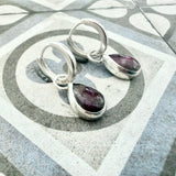 Pear shaped tourmaline drop hoops