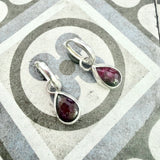 Pear shaped tourmaline drop hoops