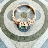 Emerald and Moissanite Engagement Ring in 9ct gold