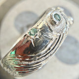 Moissanite Engraved Hollow Bomb Ring