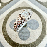 Moissanite Silver Engagement Ring