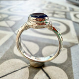 Sapphire Engraved Ring