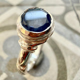 Sapphire Engraved Ring